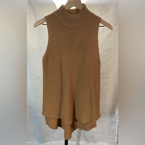 Cotton Candy LA, Pinkish Beige, Mock Turtleneck Sleeveless Sweater, SZ S/M